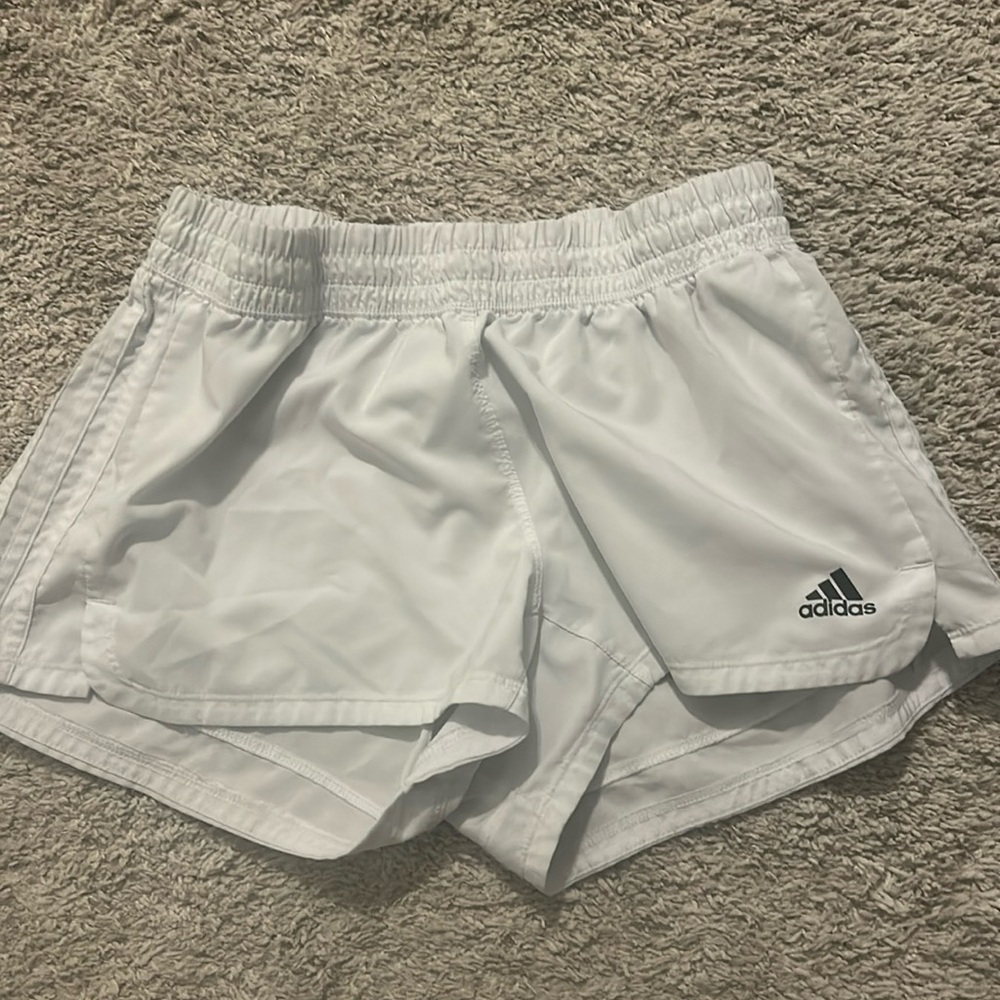 White Adidas shorts